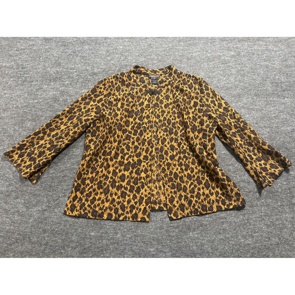 Francesca Rose Cardigan M Open Front Cheetah Leopard Lace Top Whimsygoth